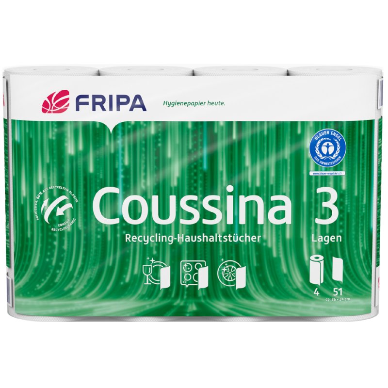 fripa keukenrol 3-laags, wit, 260×240 mm, 4 rollen